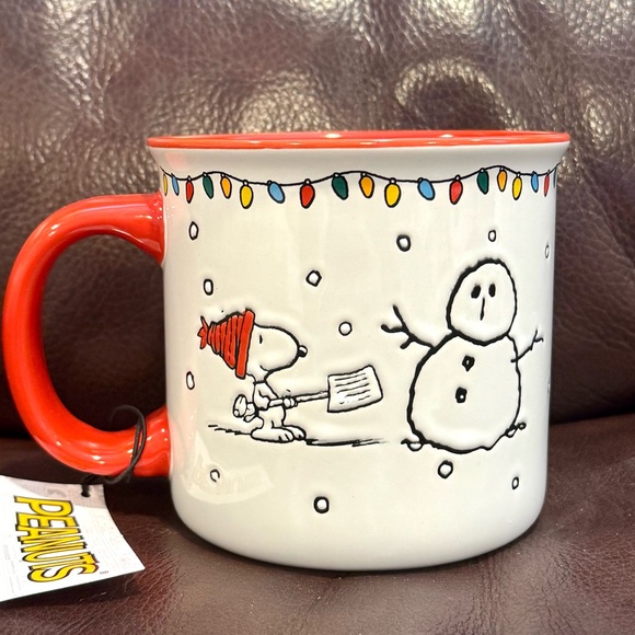 Peanuts Snoopy with Snowman 21oz Ceramic Christmas Mug - Picture 6 of 8
